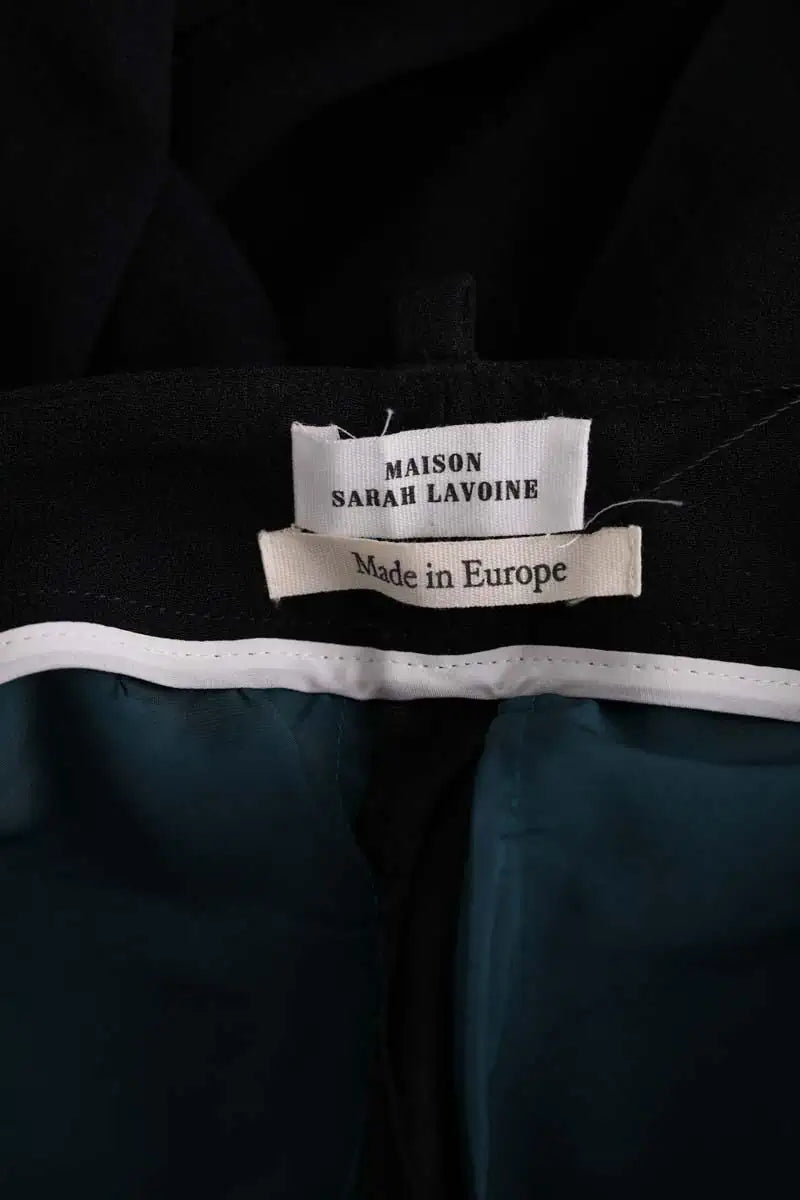 Pantalon droit Maison Sarah Lavoine Noir en Synthétique