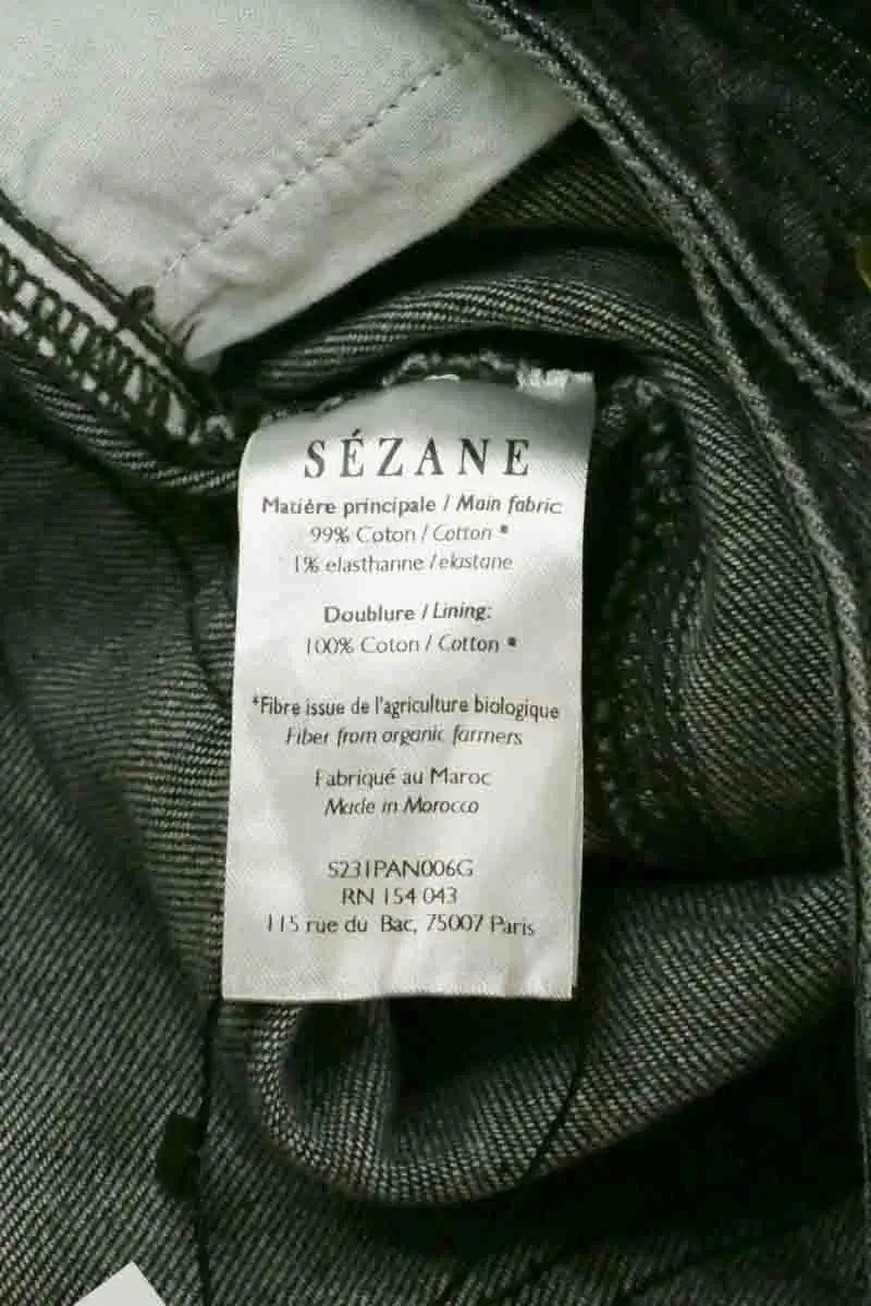 Jean slim Sézane Anthracite en Coton