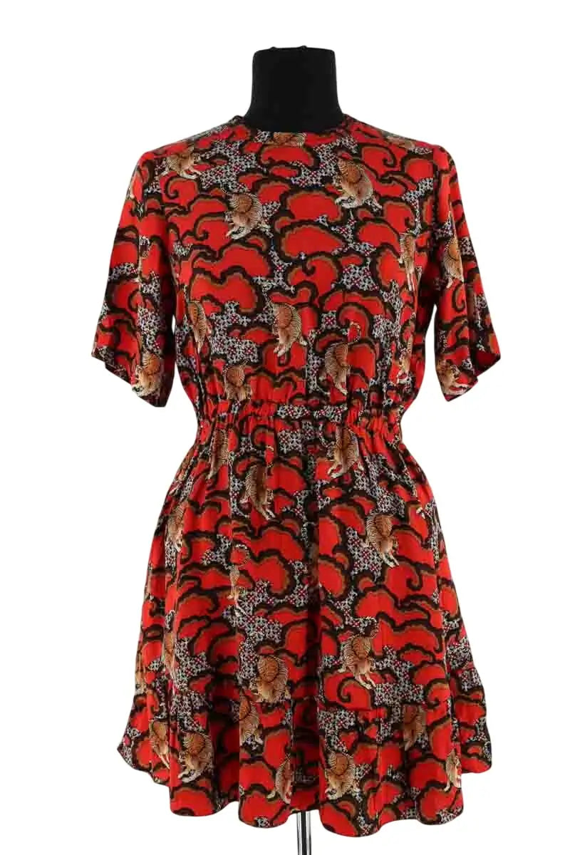 Robe Sandro Rouge en Soie, taille S - Seconde Main