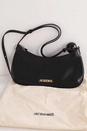 Mini sac Jacquemus Le Bisou perle Noir en Cuir