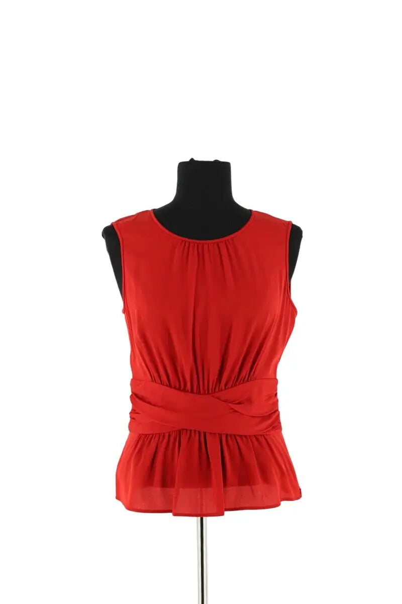 Top sans manche Paule Ka Rouge en Soie, taille M - Seconde Main