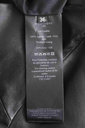 Jupe Yves Salomon Noir en Cuir