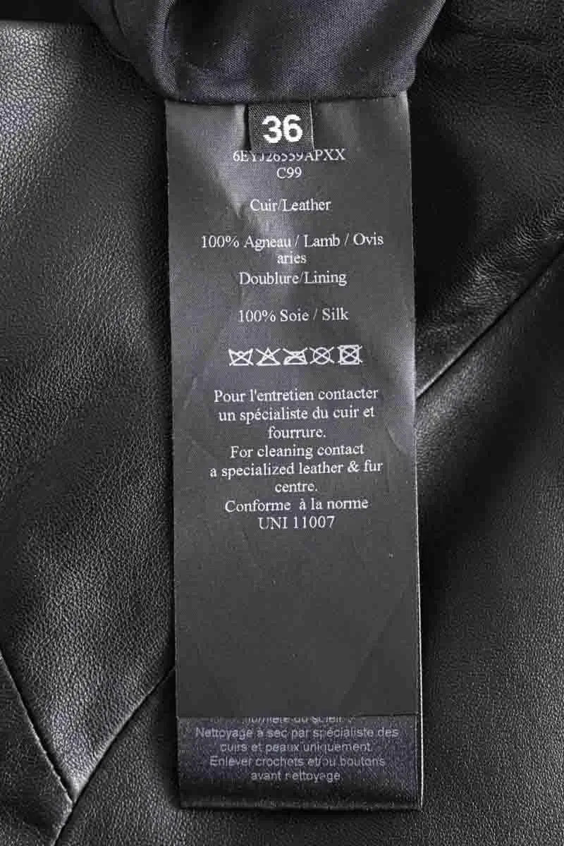 Jupe Yves Salomon Noir en Cuir