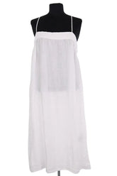 Robe American Vintage Blanc en Lin, taille M - Seconde Main