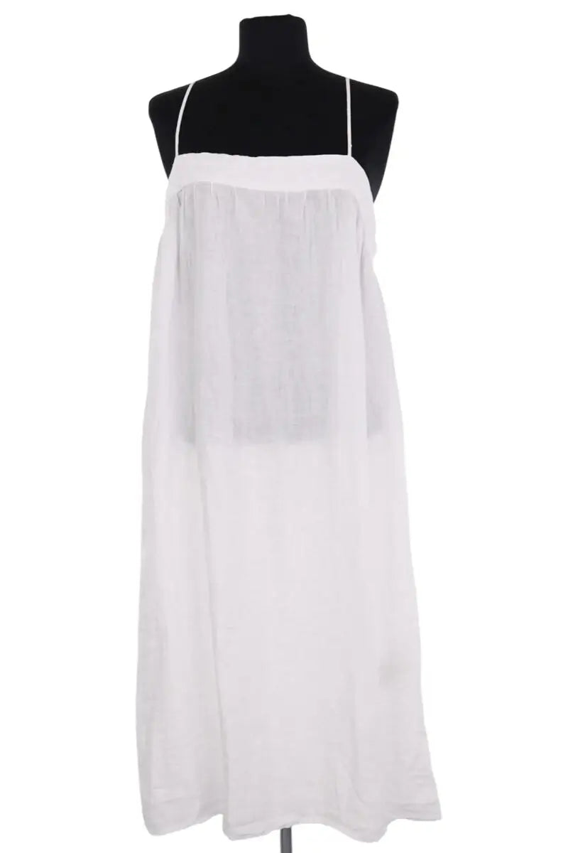 Robe American Vintage Blanc en Lin, taille M - Seconde Main