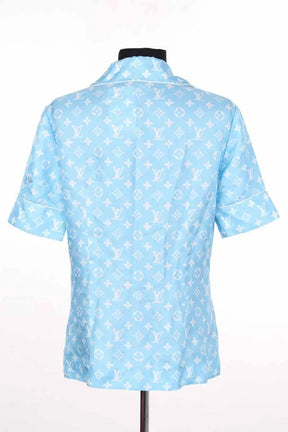 Chemise Louis Vuitton Bleu en Soie