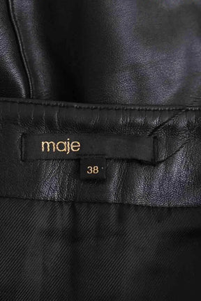 Mini jupe Maje Noir en Cuir