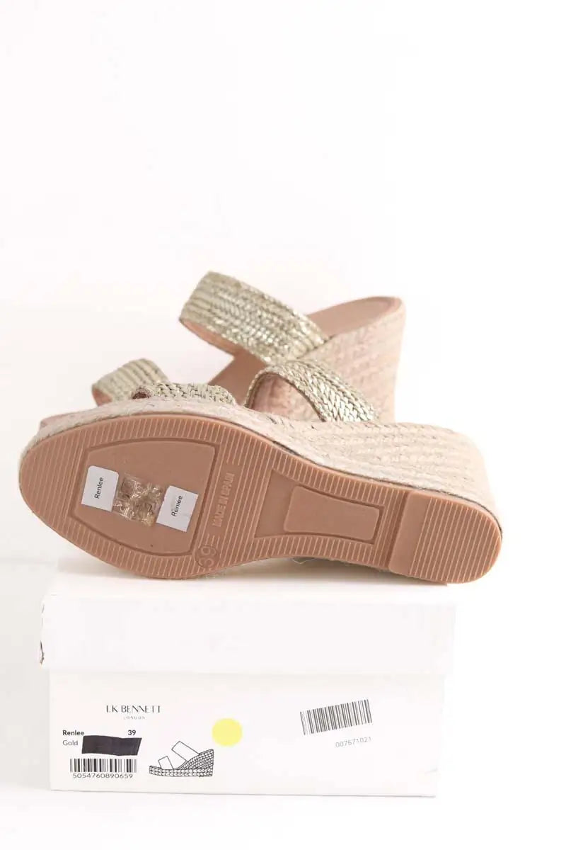 Mules LK Bennett Renlee Doré en Cuir
