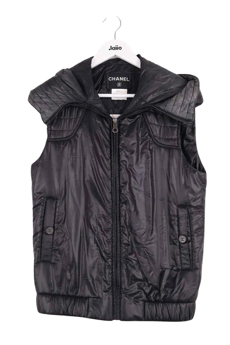 Veste Chanel Noir en Synthétique, taille S - Seconde Main