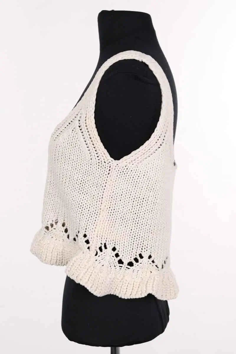 Top sans manche Ba&Sh Blanc en Coton
