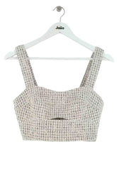 Top sans manche Claudie Pierlot Ecru en Coton, taille S - Seconde Main
