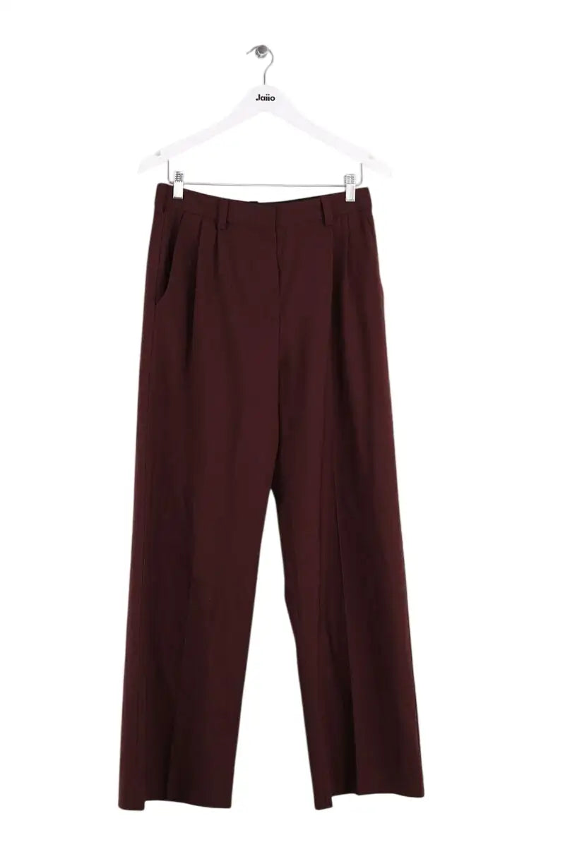 Pantalon droit Maje Bordeaux en Laine, taille S - Seconde Main