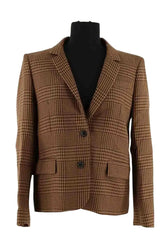 Blazer Maje Marron en Viscose, taille L - Seconde Main
