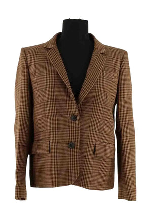 Blazer Maje Marron en Viscose, taille L - Seconde Main