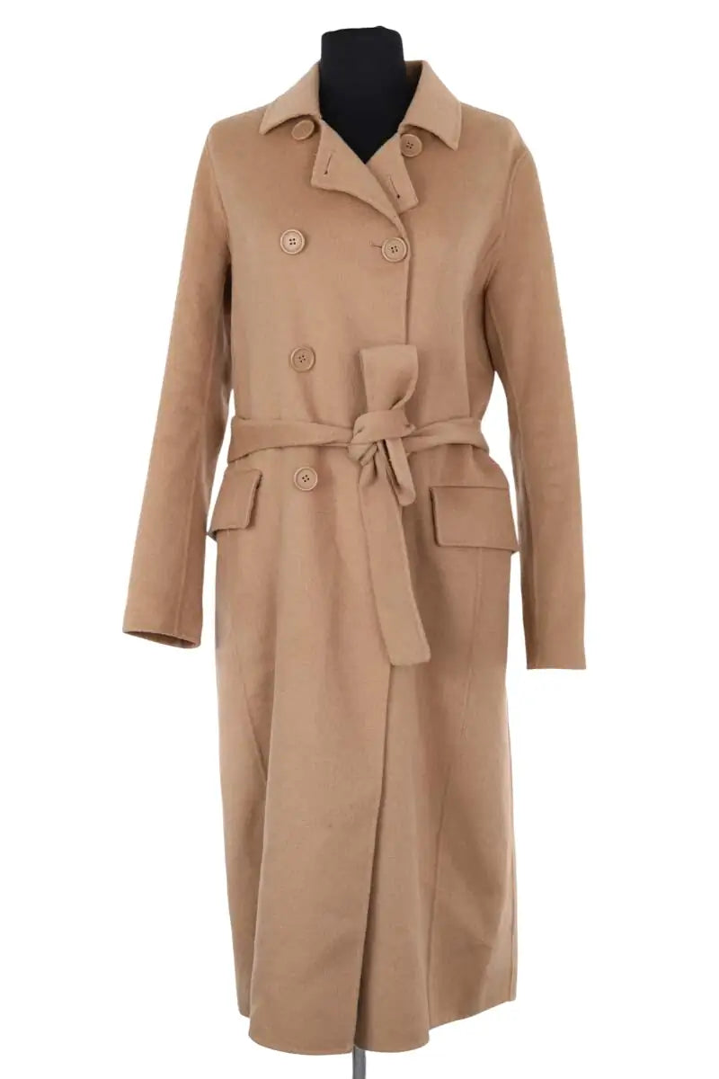 Manteau Maje Camel en Laine, taille S - Seconde Main