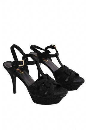Talons Saint Laurent Noir en Cuir