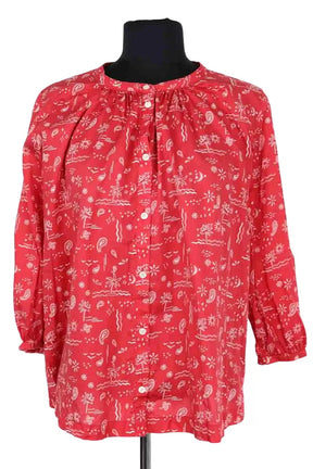 Blouse Balzac Rouge en Coton, taille L - Seconde Main