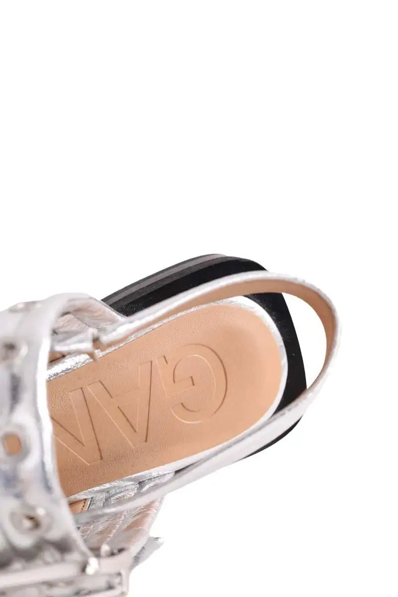 Mules Ganni Argent en Cuir