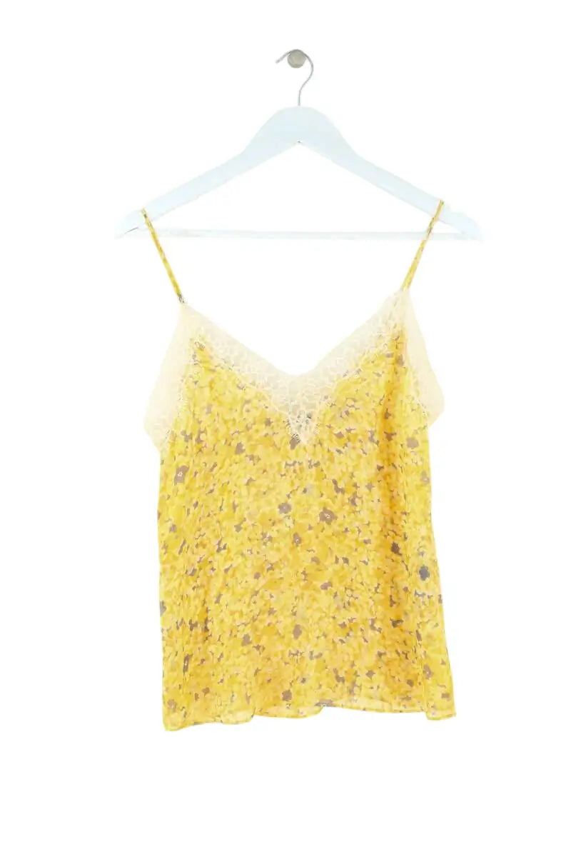 Top sans manche The Kooples Jaune en Soie, taille S - Seconde Main