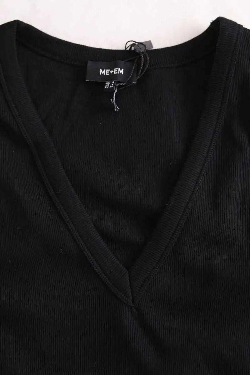 Top sans manche ME + EM Noir en Coton