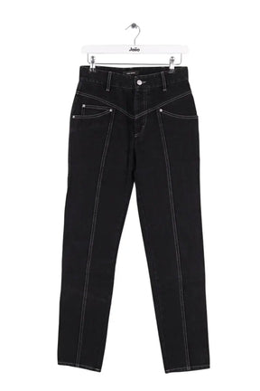 Jean droit Isabel Marant Noir en Coton, taille M - Seconde Main
