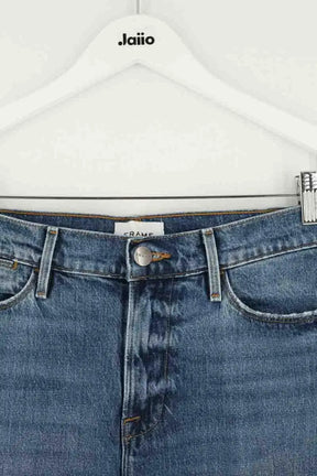 Jean droit Frame Le High Straight Bleu en Coton - élasthanne