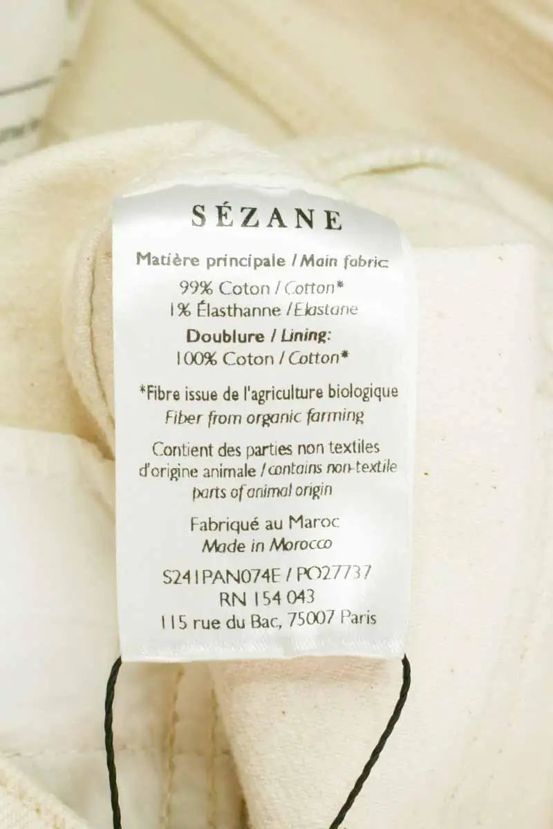 Jean large Sézane Beige en Coton