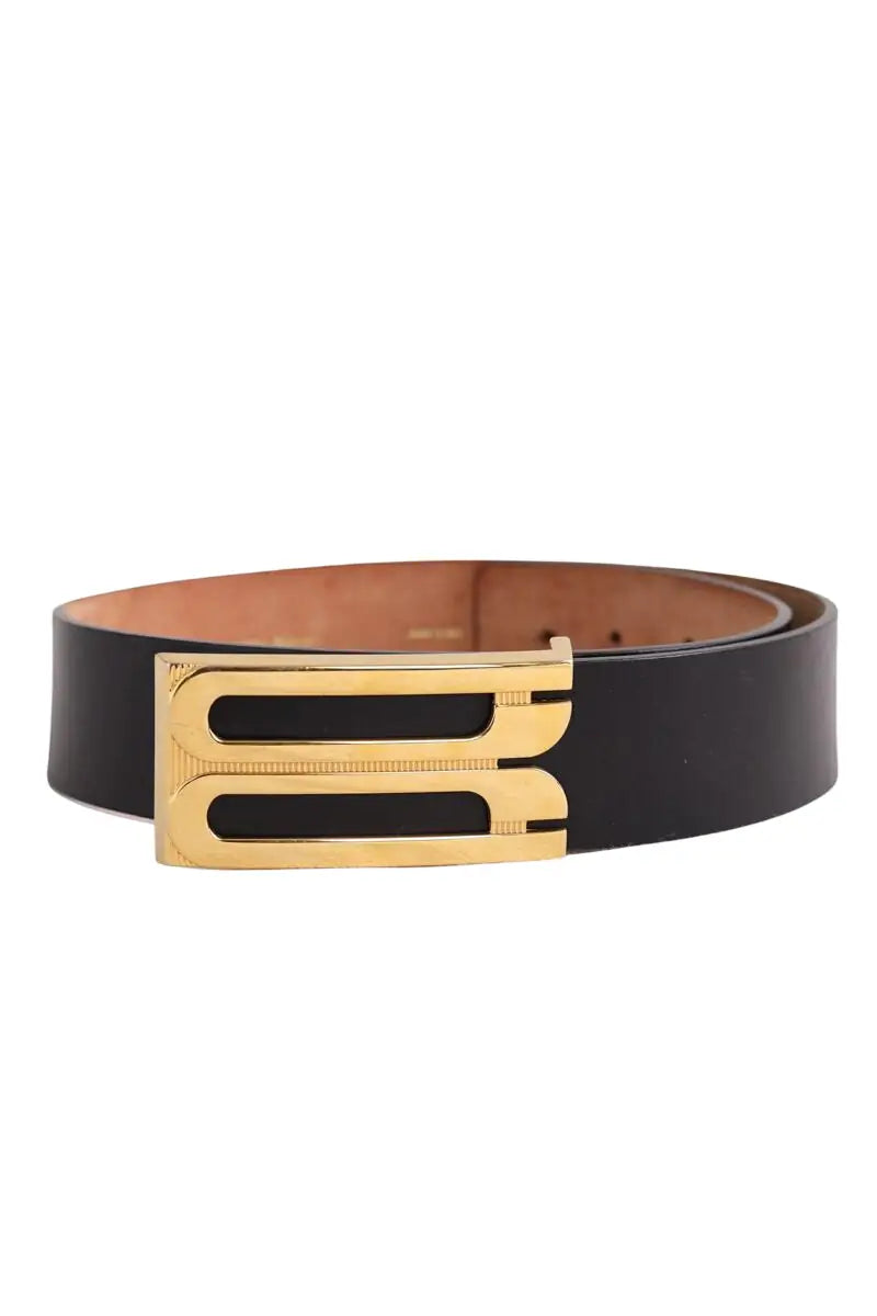 Ceinture Victoria Beckham Dorian Noir en Cuir, taille S - Seconde Main