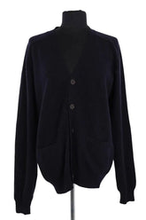 Cardigan Sandro Marine en Cachemire, taille M - Seconde Main