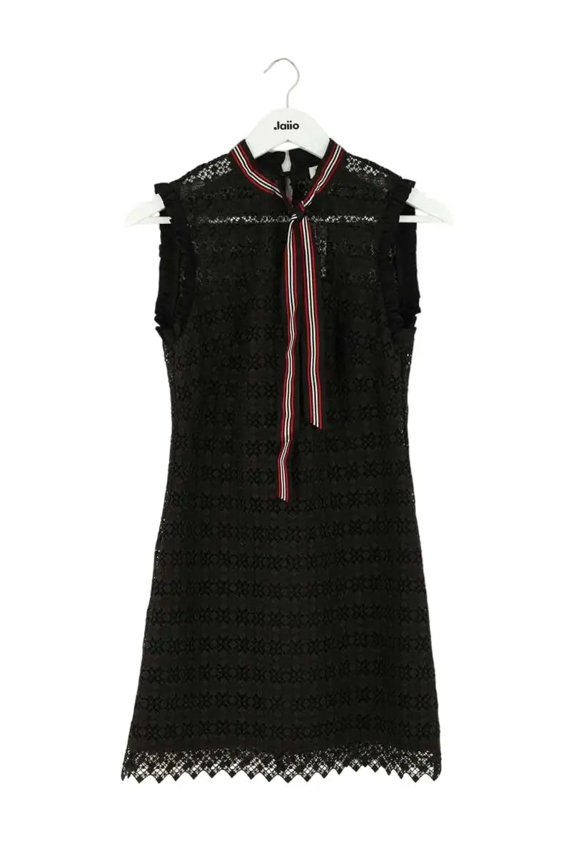 Robe Sandro Noir en Synthétique, taille S - Seconde Main