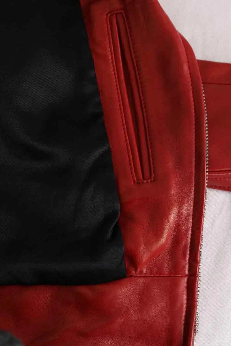 Veste Saint Laurent Rouge en Cuir