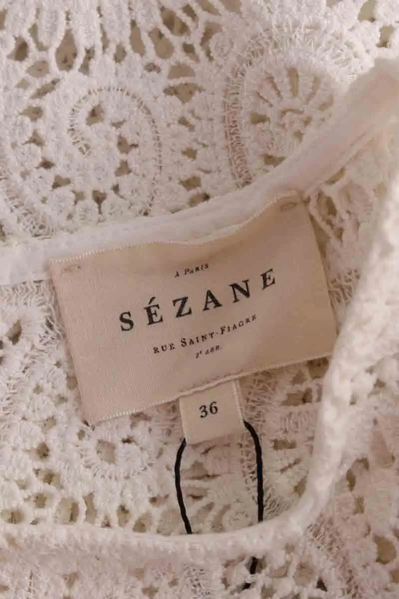 T-shirt Sézane Ecru en Coton