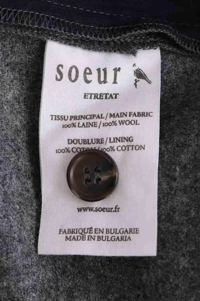 Pantalon large Soeur Etretat Gris en Laine