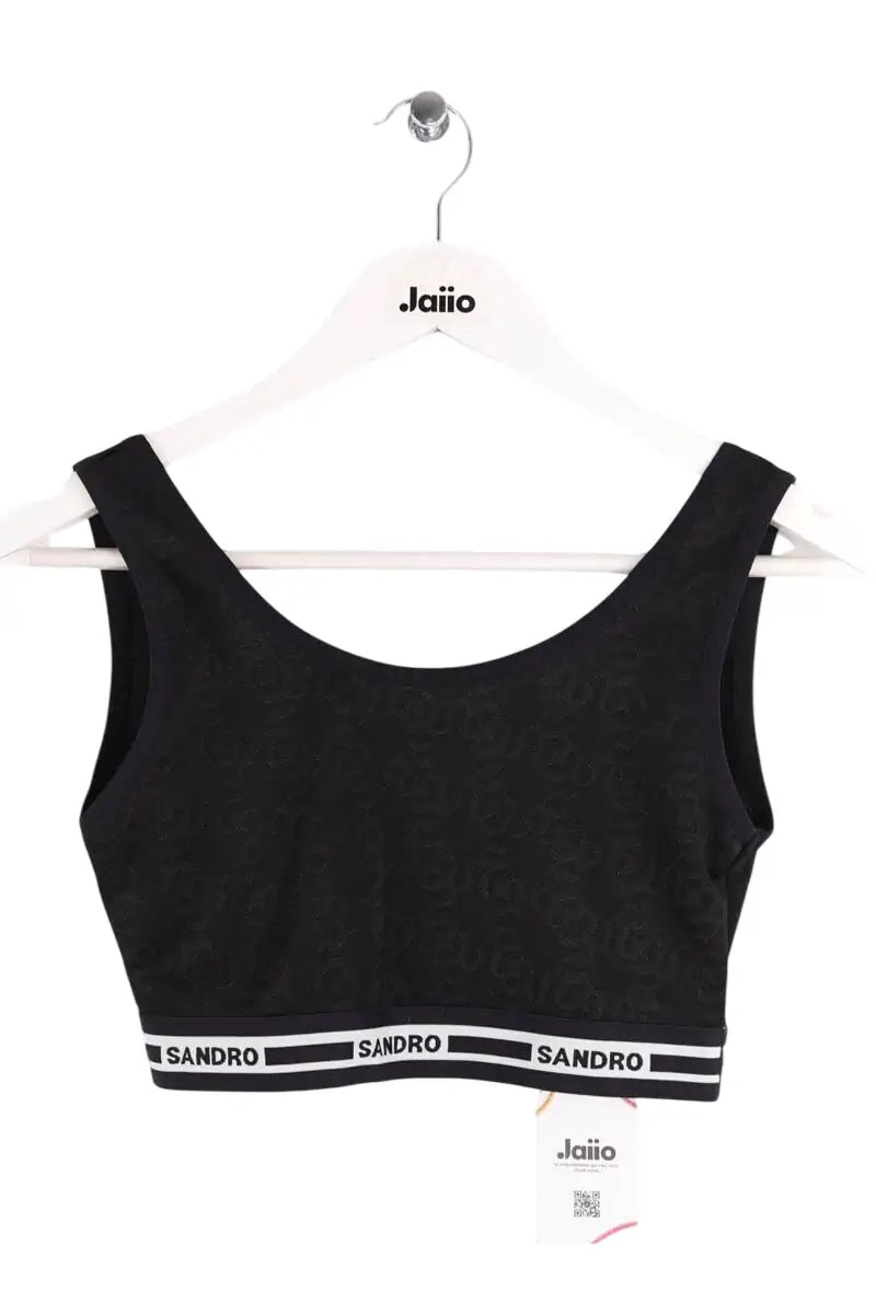 Haut de sport Sandro Noir en Synthétique, taille S - Seconde Main