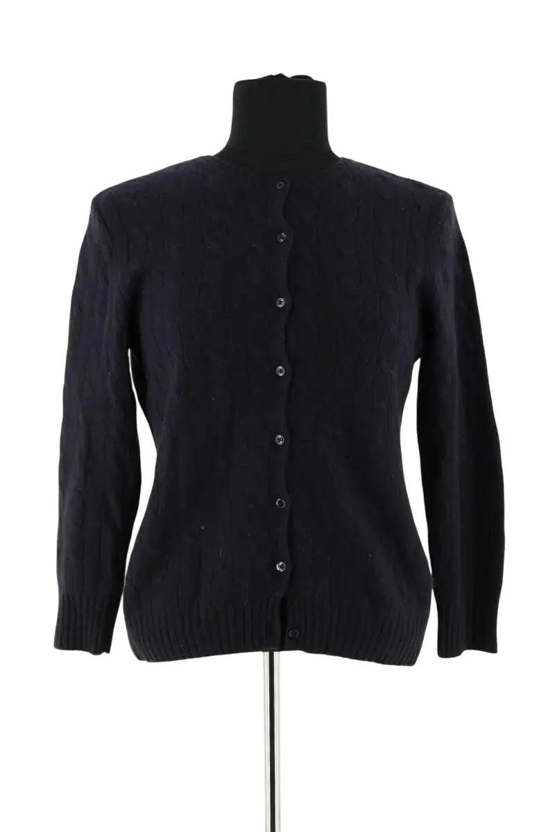 Cardigan Ralph Lauren Marine en Cachemire, taille M - Seconde Main