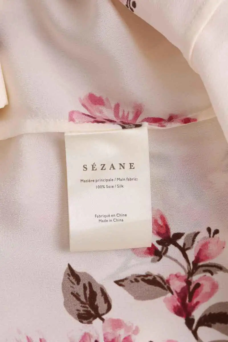 Chemise Sézane Ecru en Soie