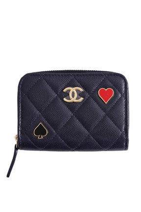 Porte-carte Chanel Marine en Cuir - Seconde Main