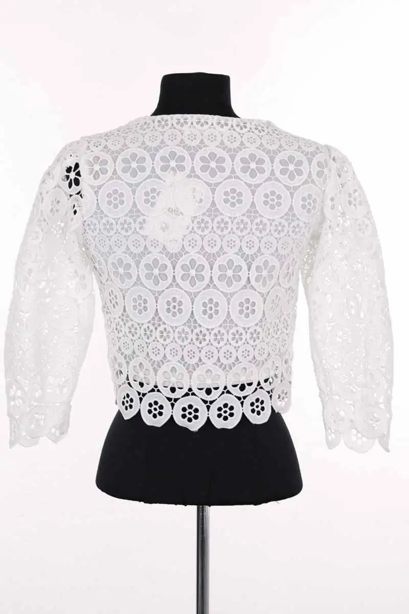 Top Maje Blanc en Coton