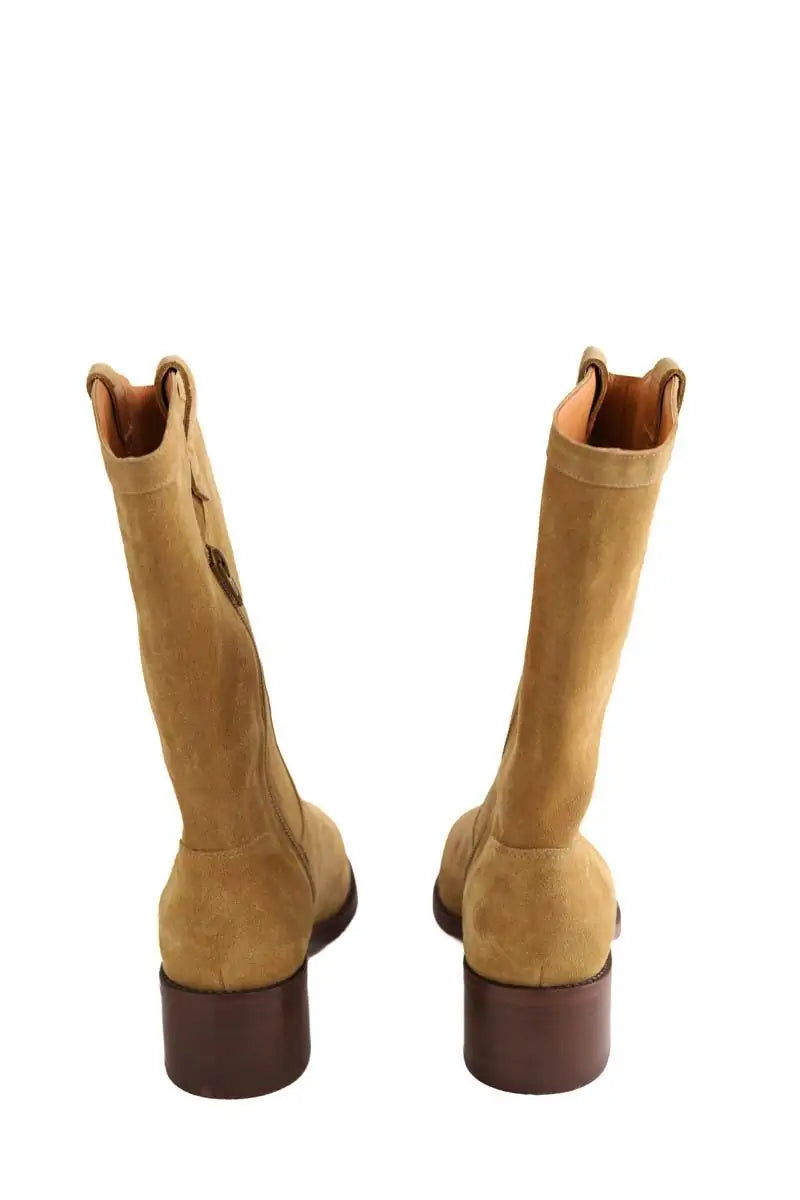 Boots western Sézane Camel en Daim