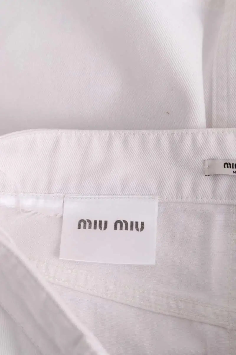 Mini jupe Miu Miu Blanc en Coton