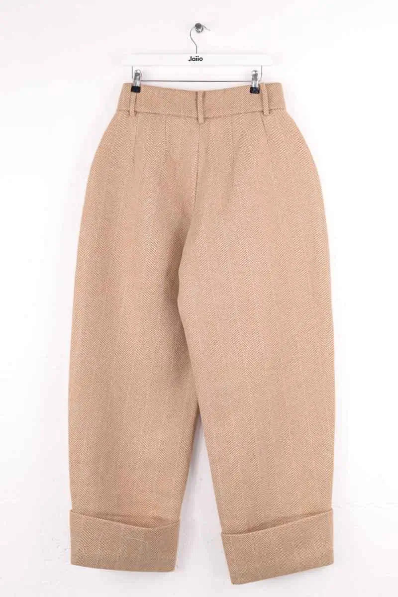 Pantalon large Hanifa Beige en Viscose