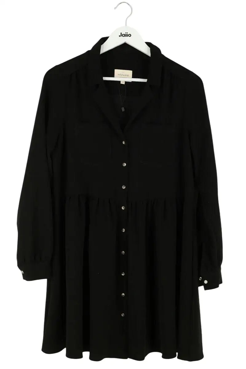 Robe Sézane Noir en Synthétique, taille S - Seconde Main