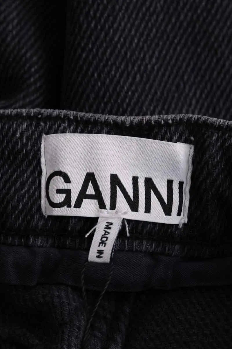 Jean large Ganni Anthracite en Coton