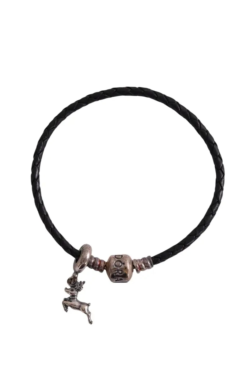 Bracelet Pandora Noir en Cuir - Seconde Main