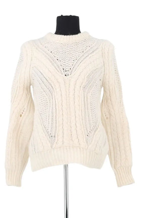 Pull Maje Ecru en Laine, taille M - Seconde Main