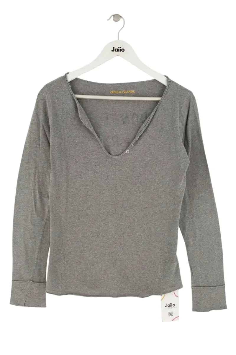 Top Zadig & Voltaire Gris en Coton, taille S - Seconde Main