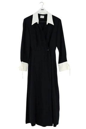 Robe Claudie Pierlot Marine en Synthétique, taille L - Seconde Main