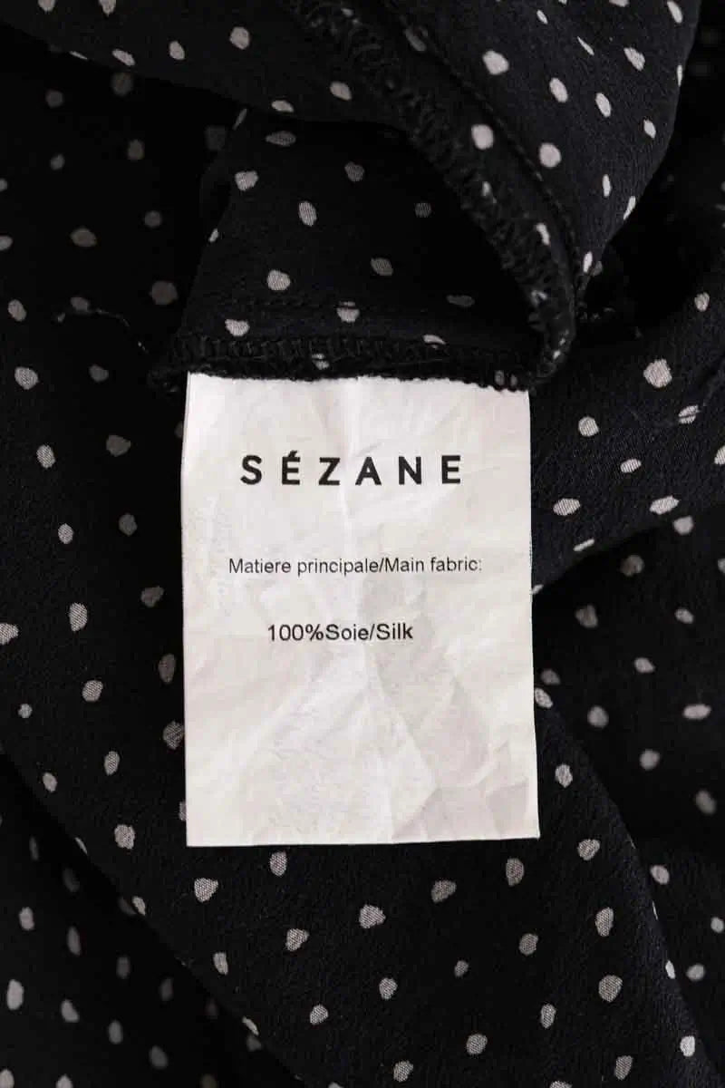 Blouse Sézane Noir en Soie