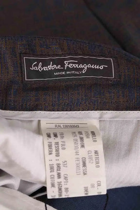 Pantalon droit Salvatore Ferragamo Bleu en Laine