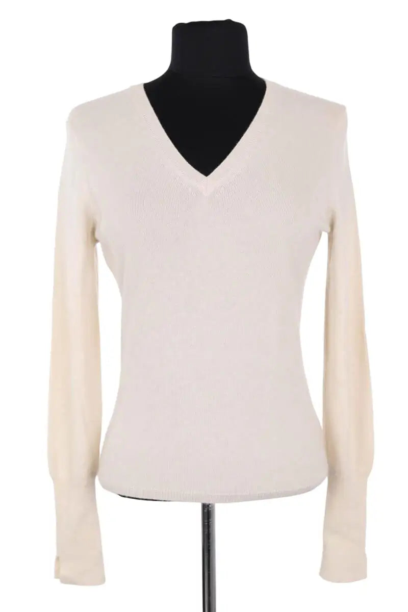 Pull Eric Bompard Ecru en Cachemire, taille S - Seconde Main